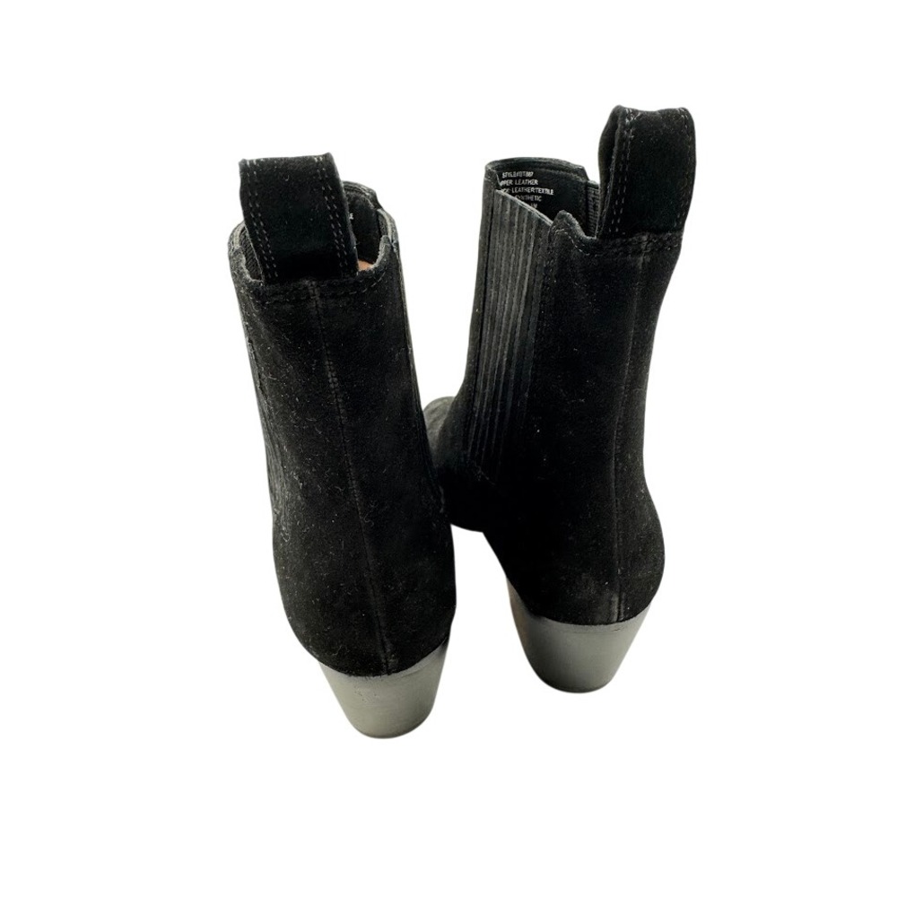 J.Crew Piper Black Suede Pointed Toe Chelsea Ankle Booties Pull On Boots 6.5 - Picture 6 of 11